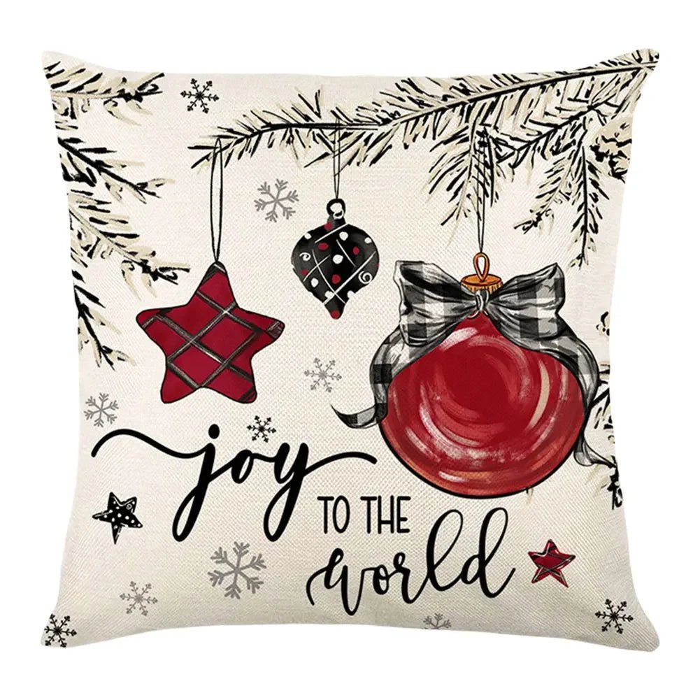 Christmas Linen Cushion Covers Enhance Your Home with Festive and Durable Design for Cozy Winter Decor - silverfoxgoods